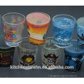 2oz shot glass with shinny gold logo/60ml vodka glass with full printing.